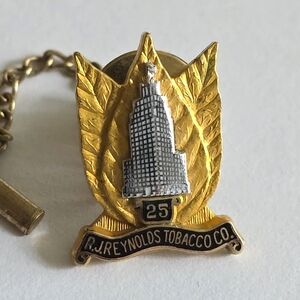 Vintage pin RJR Service 25 Year RJ Reynolds Tobacco CTO 1/10 10k Gold